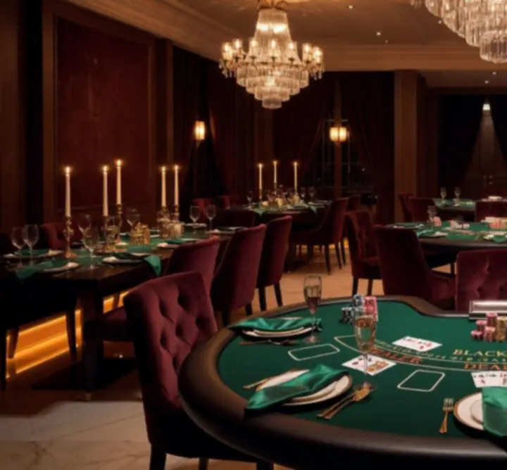Dekoracje eventowe blackjacka w stylu kasynowym