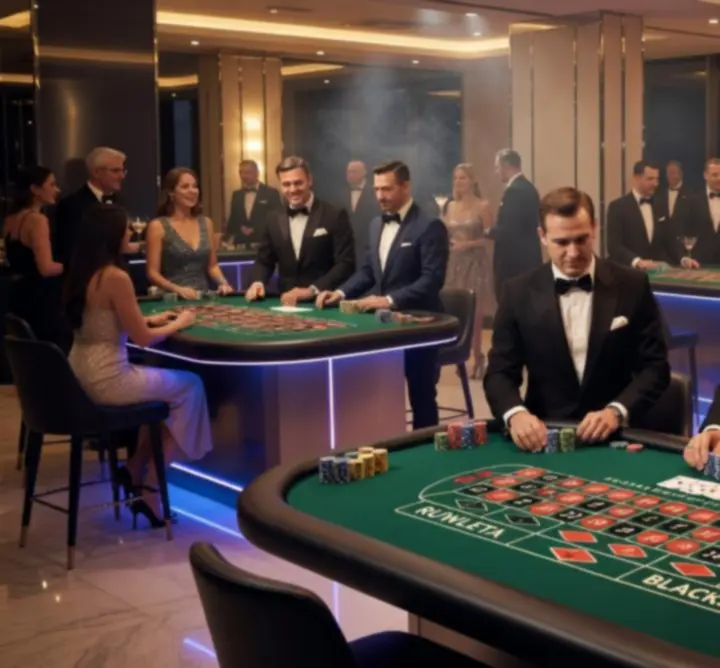 Kasynowy wieczór w stylu Vegas z profesjonalnymi stołami do gier