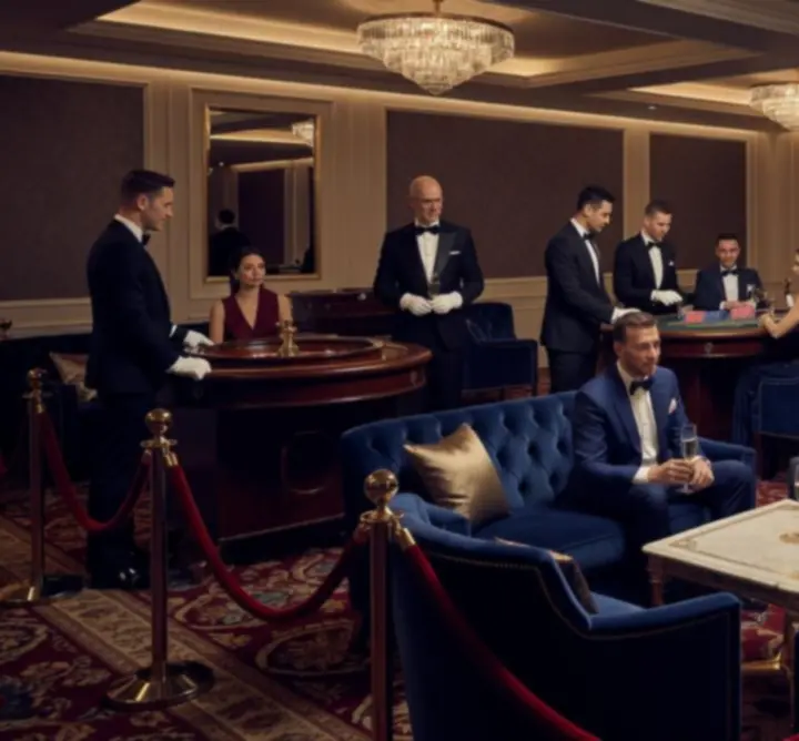 Ekskluzywna strefa VIP kasyna przygotowana na prywatne wydarzenie